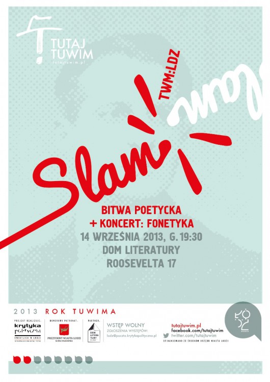 Slam poetycki „TWM:LDZ” – plakat (źródło: materiały prasowe)