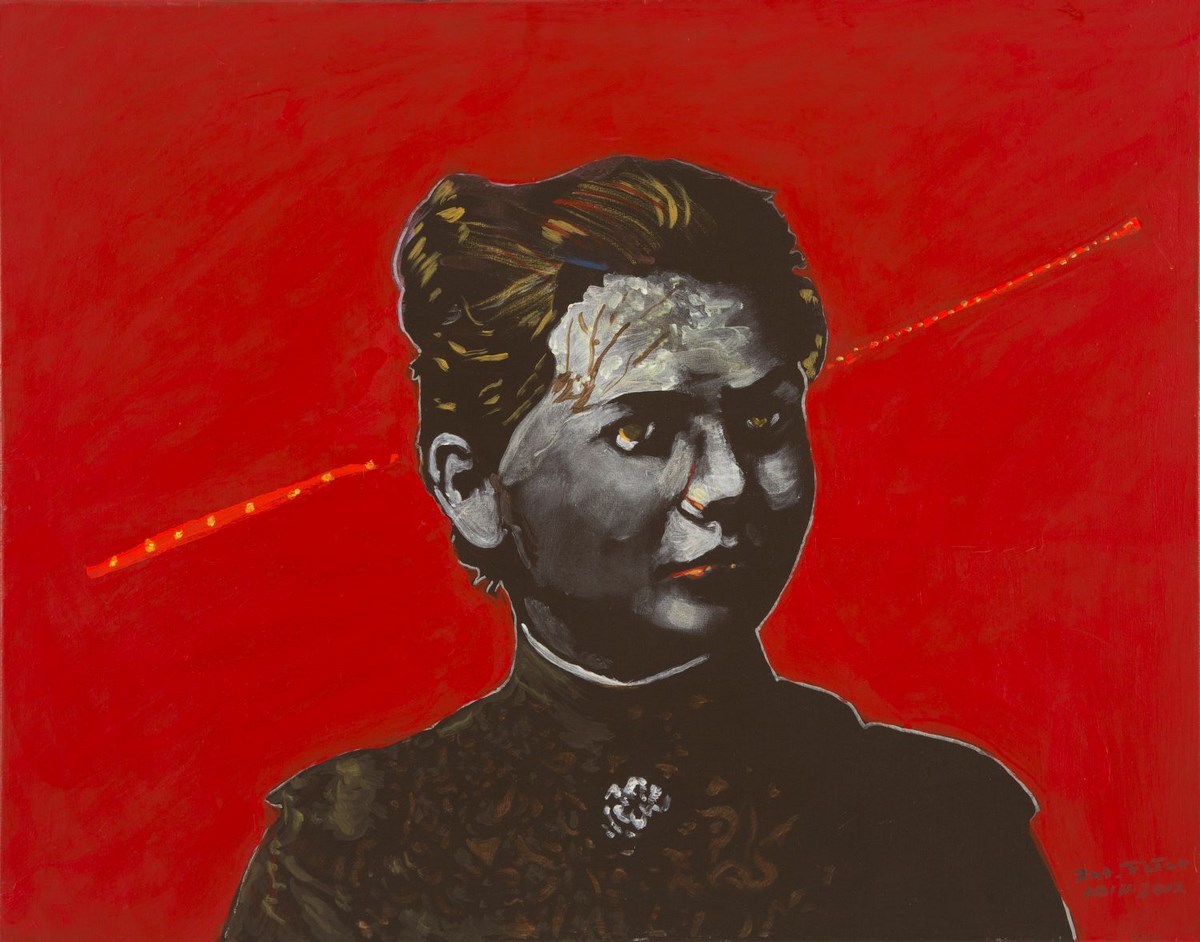 Antoni Fałat, „Czerwona Lady”, akryl na płótnie, 70 x 90 cm, 2012, fot. Dariusz Kula (źródło: materiały prasowe organizatora)