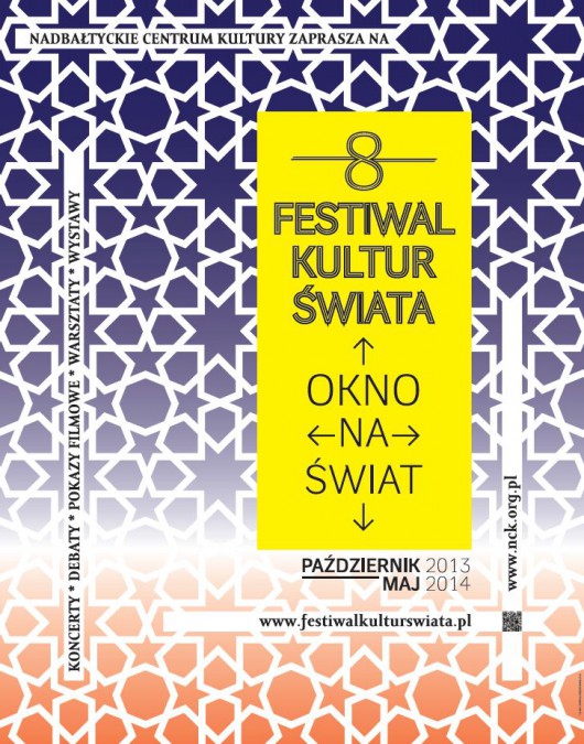 Festiwal Kultur Świata Okno na Świat, plakat (źródło: mat. prasowe Nadbałtyckiego Centrum Kultury)