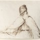 Guercino, „Starzec w wysokim nakryciu głowy”, pióro w tonie brązowym - praca prezentowana w Muzeum Narodowym w Warszawie (źródło: materiały prasowe muzeum)