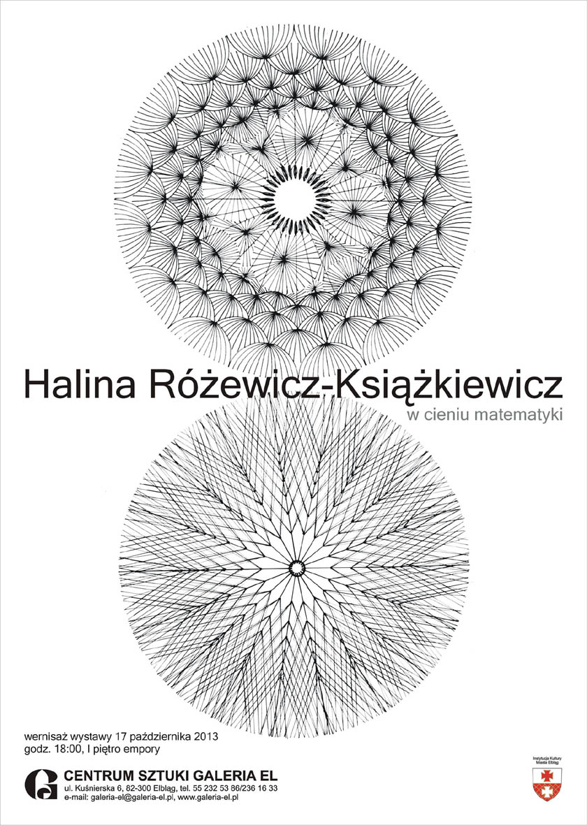 Halina Różewicz-Książkiewicz, „W cieniu matermatyki”, Centrum Sztuki Galeria EL w Elblągu, plakat (źródło: materiały prasowe organizatora)
