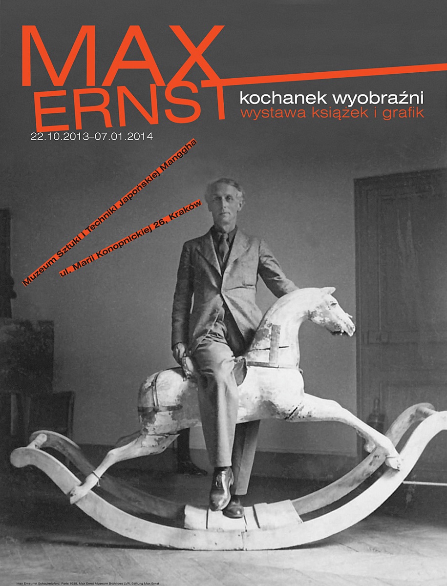 Plakat wystawy „Max Ernst. Kochanek wyobraźni”, Muzeum Sztuki i Techniki Japońskiej Manggha w Krakowie (źródło: materiały prasowe organizatora)