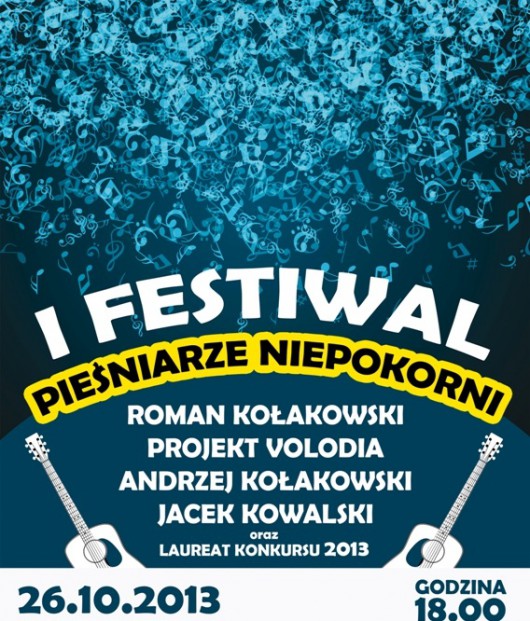 Festiwal Pieśniarze Niepokorni, plakat (źródło: mat. prasowe)