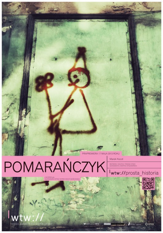 „Pomarańczyk", plakat Wrocławskiego Teatru Współczesnego (źródło: mat. prasowe)