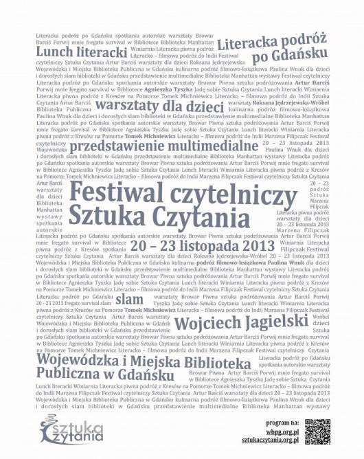 II Festiwal Czytelniczy Sztuka Czytania – plakat (źródło: materiały prasowe) 