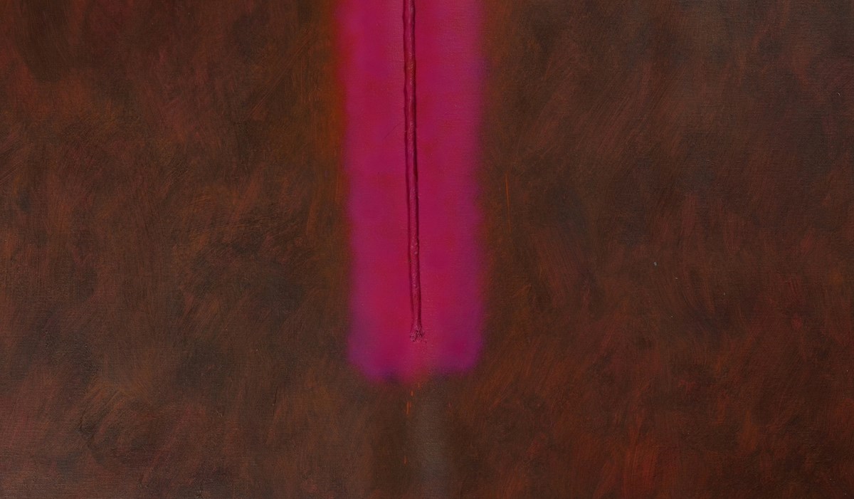 Józef Hałas; z serii piony skosy: „Pion duży”; 2013; płótno, akryl, olej; 200 x 200 cm (źródło: materiały prasowe organizatora)