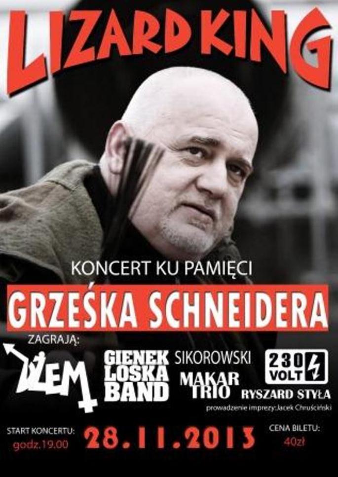Koncert pamięci Grzegorza Schneidera, plakat (źródło: mat. prasowe)