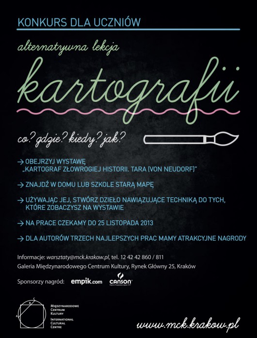 „Alternatywna lekcja kartografii” Międzynarodowe Centrum Kultury w Krakowie, plakat (źródło: materiały prasowe)