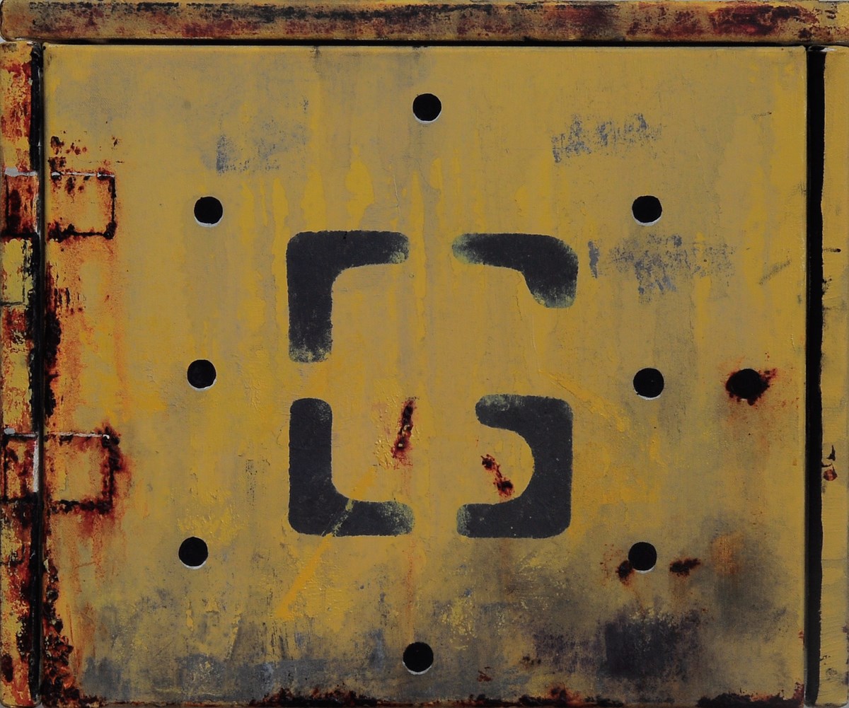 Michał Stonawski, „G II”, 40x45 cm, 2 x 40x20 cm, 20x45cm olej na płótnie, 2011, front (źródło: materiały prasowe organizatora)