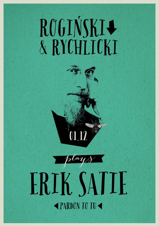 Raphael Rogiński / Łukasz Rychlicki Plays Erik Satie, plakat (źródło: mat. organizatora)