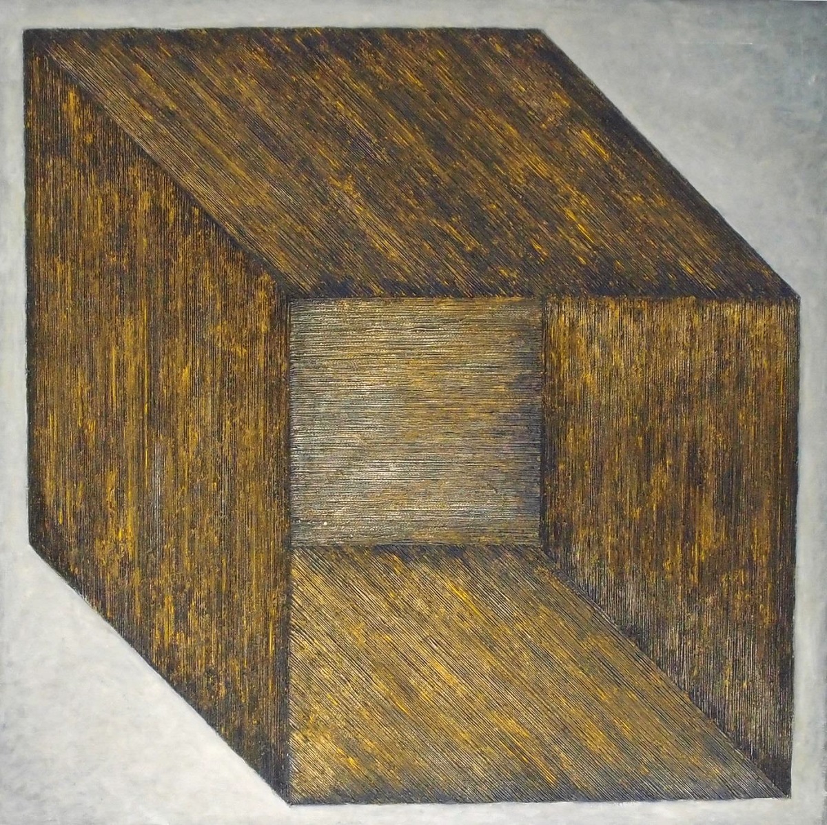 Ryszard Wojtkiewicz, Bez tytułu, 110 x 110 cm, technika własna, niedatowany (ok. l. 80.). (źródło: materiały prasowe organizatora)