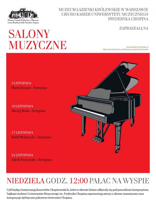 Salony Muzyczne, plakat (źródło: mat. prasowe Muzeum Łazienki Królewskie w Warszawie)