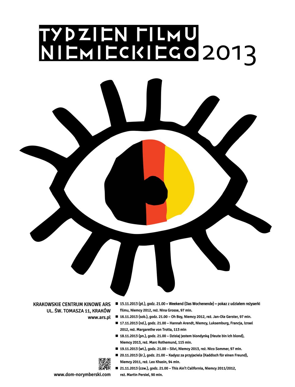 Tydzień Filmu Niemieckiego, Krakowskie Centrum Kinowe ARS, plakat (źródło: materiały prasowe)
