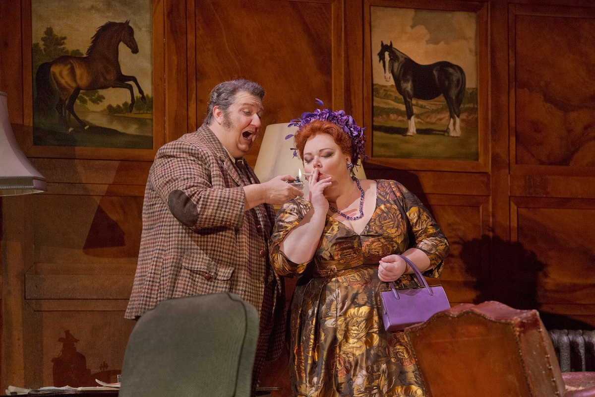 Ambrogio Maestri jako Falstaff i Stephanie Blythe jako Mrs. Quickly, fot. Ken Howard, Metropolitan Opera (źródło: mat. prasowe)
