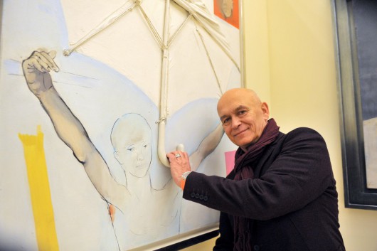 Na zdjęciu: Andrzej Pągowski, wystawa prac Tadeusza Kantora, wernisaż, 3 grudnia 2013 r., Spectra Art Space w Warszawie (źródło: materiały prasowe organizatora)