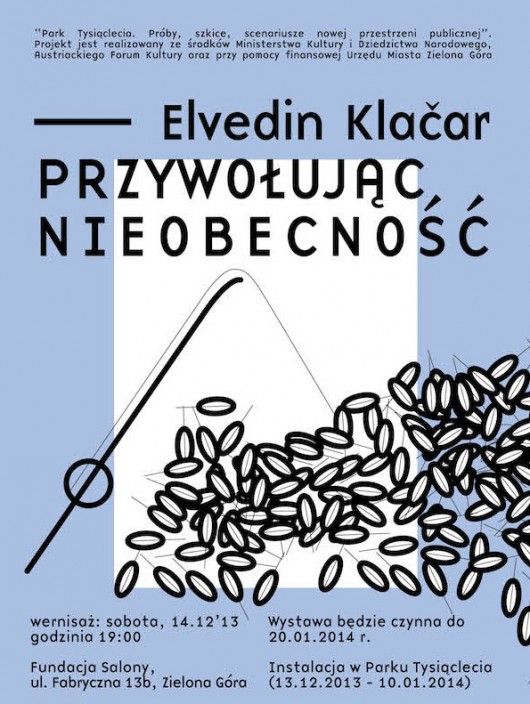 Elvedin Klačar, „Przywołując nieobecność”, Fundacja Salony w Zielonej Górze, plakat wystawy (źródło: materiały prasowe organiztatora)