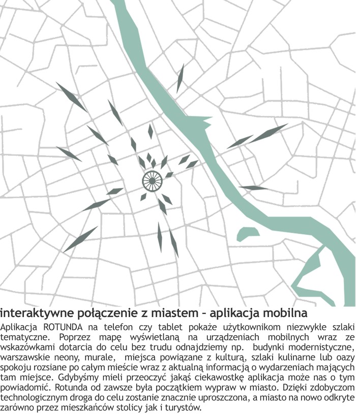 Interaktywne połączenie z miastem - aplikacja mobilna, proj. Grupa 5 Architekci (źródło: materiały prasowe organizatora)