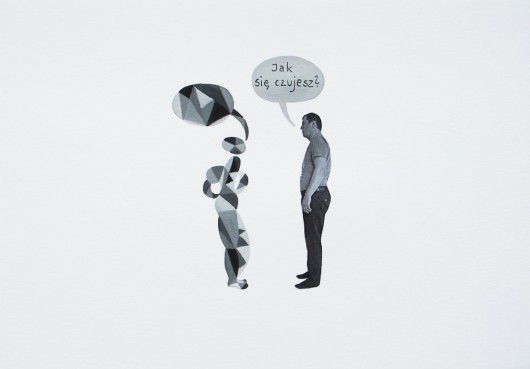 Małgorzata Malwina Niespodziewana, „Komiks Białe Haribo”, 2011-2012, tempera, collage, 21x29 cm, własność artystki (źródło: materiały prasowe organizatora)