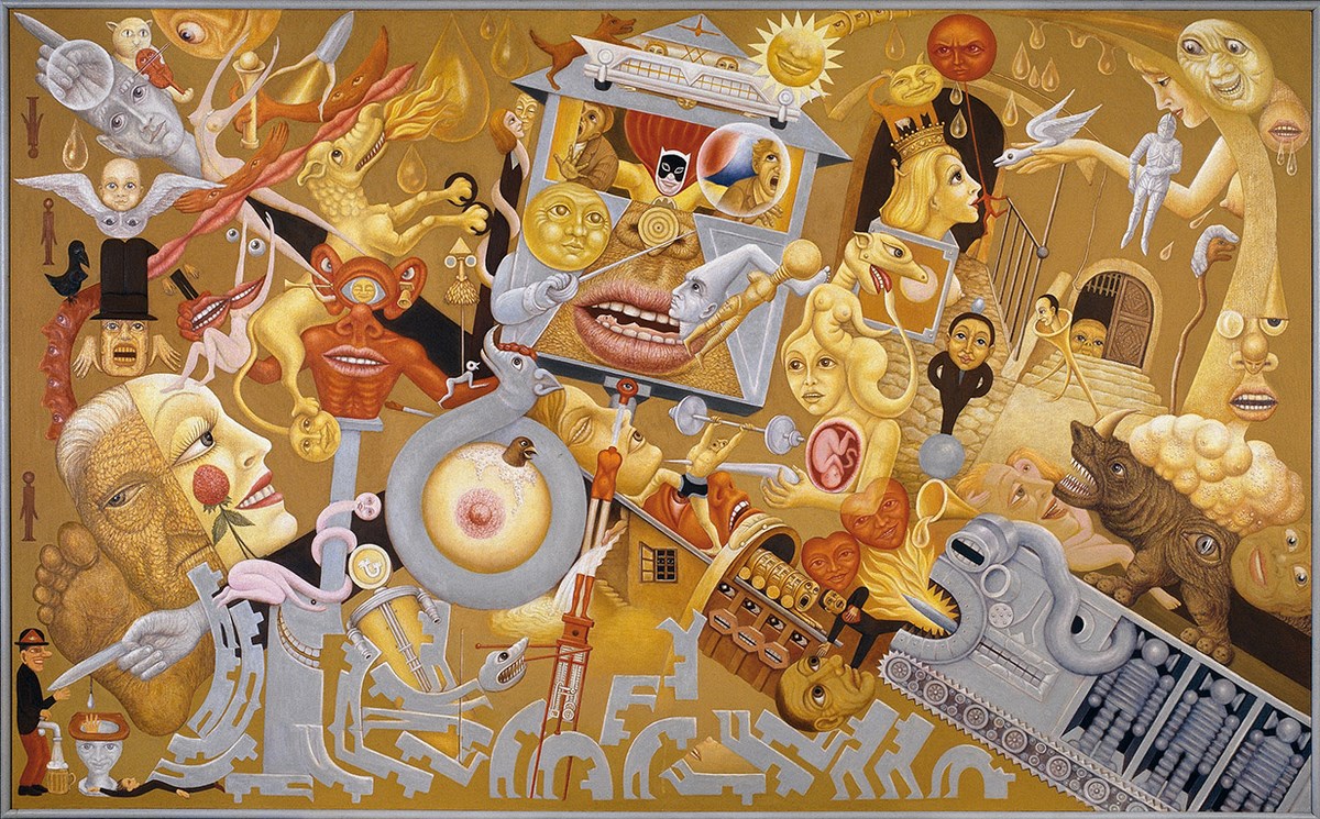 Pavel Brázda, „Badman na rodné louce” 1969 - 2005, olej na plátně, 150 x 200 cm (źródło: materiały prasowe organizatora)