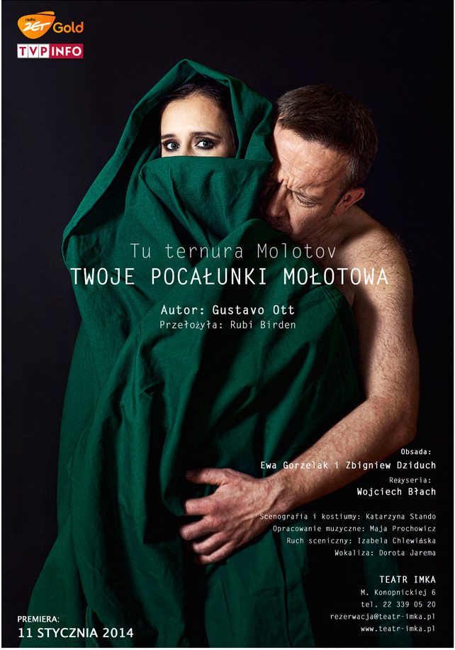 „Twoje pocałunki Mołotowa” reż. G. W. Błach, Teatr IMKA w Warszawie, plakat (źródło: materiały prasowe)