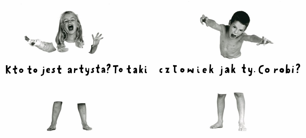 „Kto to jest artysta?”, tekst: Zofia Dubowska, opracowanie graficzne: Jan Bajtlik, Zachęta — Narodowa Galeria Sztuki, 2013 (źródło: materiały prasowe organizatora)
