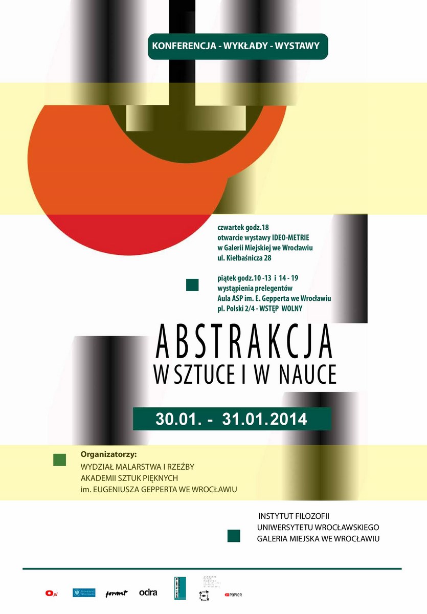 Konferencja „Abstrakcja w sztuce i w nauce”, aula ASP we Wrocławiu, plakat (źródło: materiały prasowe organizatora)