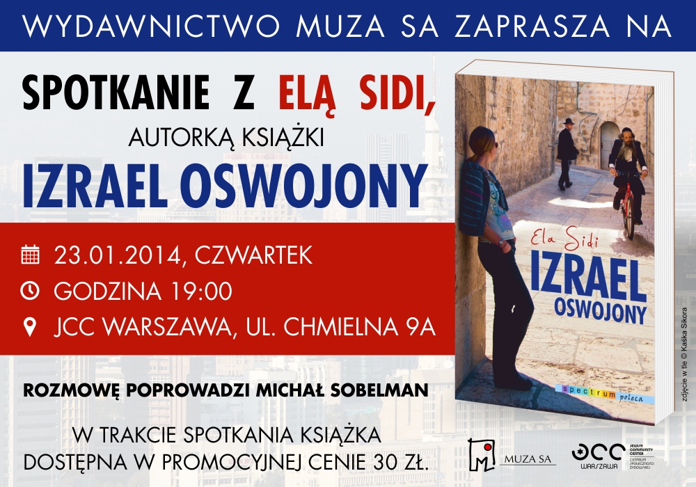 Spotkanie z Elą Sidi w JCC Warszawa, zaproszenie (źródło: materiały prasowe)