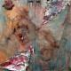 Kacper Piskorowski, „Bez tytułu 5”, technika mieszana, farba olejna ,siatka, druty, aluminium, głowy zwierzęce, łańcuch, 200x200 cm, 2013 (źródło: materiały prasowe organizatora)