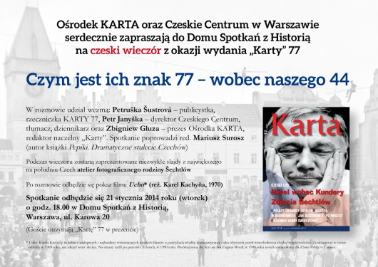 Czeski wieczór w Domu Spotkań z Historią, zaproszenie (źródło: materiały prasowe)