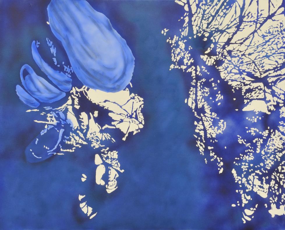 Narcyz Piórecki, „Pergola zimą”, 2013 – akryl / płótno (80 x 100 cm) (źródło: materiały prasowe organizatora)