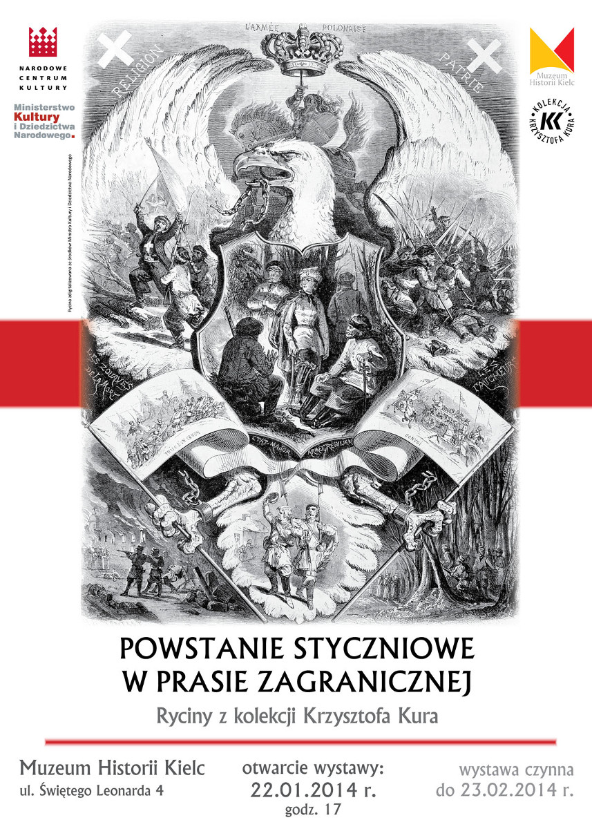 „Powstanie Styczniowe w prasie zagranicznej Ryciny z Kolekcji Krzysztofa Kura”, plakat (źródło: materiały prasowe)