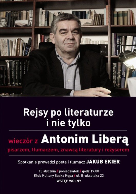 Rejsy po literaturze i nie tylko: Antoni Libera – plakat (źródło: materiały prasowe)