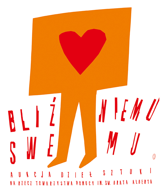 Logo aukcji „Bliźniemu swemu...”, BWA w Katowicach (źródło: materiały prasowe organizatora)