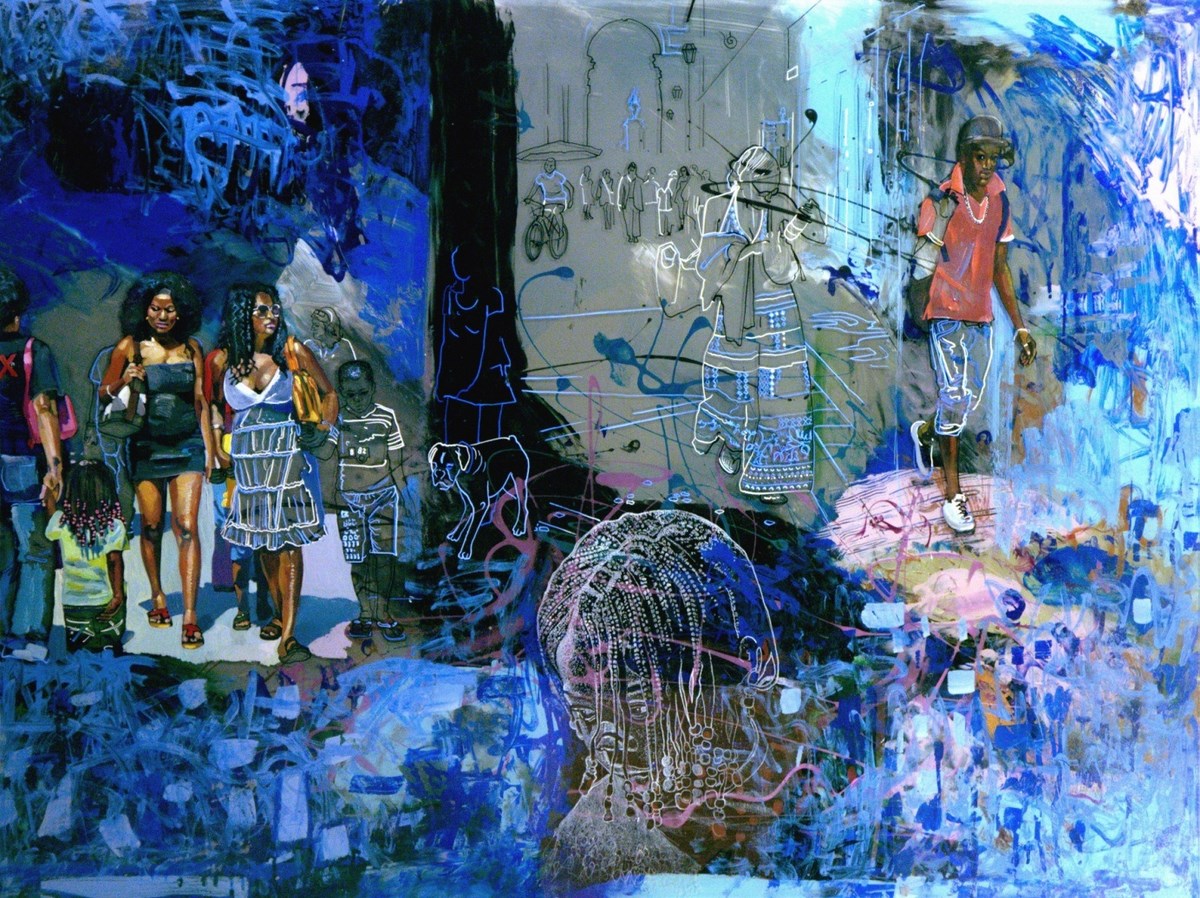 Helena Jacyno, „Noc w Lizbonie”, 2012 – technika własna / szkło (62 x 82 cm) (źódło: materiały prasowe organizatora)