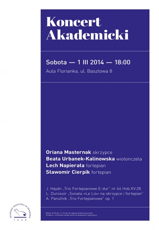 Koncert Akademicki we Floriance, plakat (źródło: mat. prasowe)