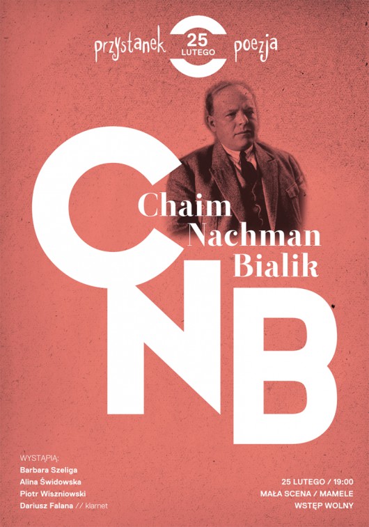 „Przystanek poezja: Chaim Nachman Bialik” – plakat (źródło: materiały prasowe) 