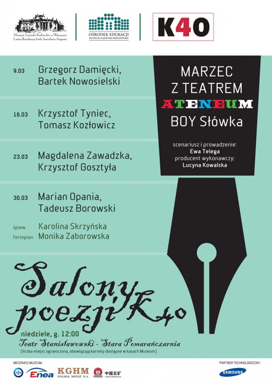 „Salony poezji K40” – plakat (źródło: materiały prasowe)