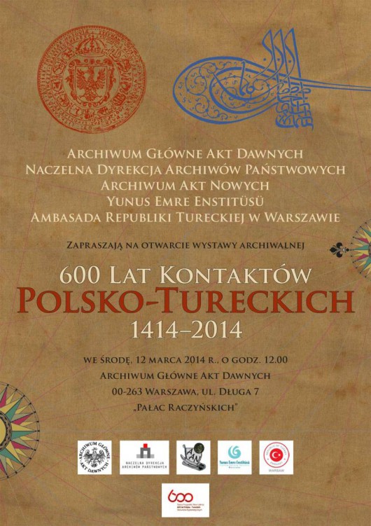 „600 lat kontaktów polsko-tureckich 1414–2014” – zaproszenie (źródło: materiały prasowe) 