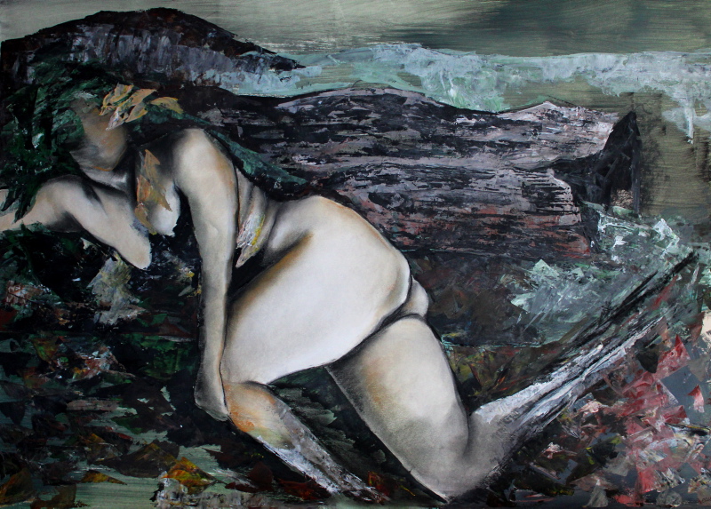 Emilia Maryniak, „Transformacja”, akryl, węgiel, pastel (źródło: materiały prasowe organizatora)
