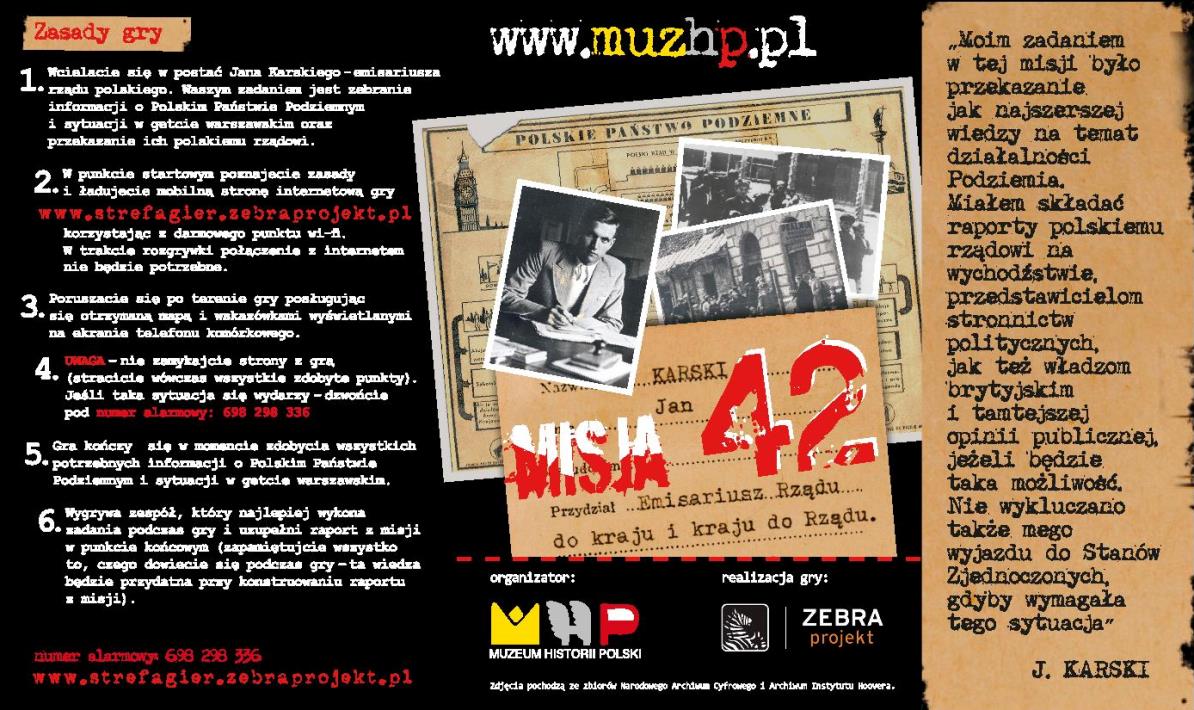 „Karski. Misja 1942” – karta gry (źródło: materiały prasowe)