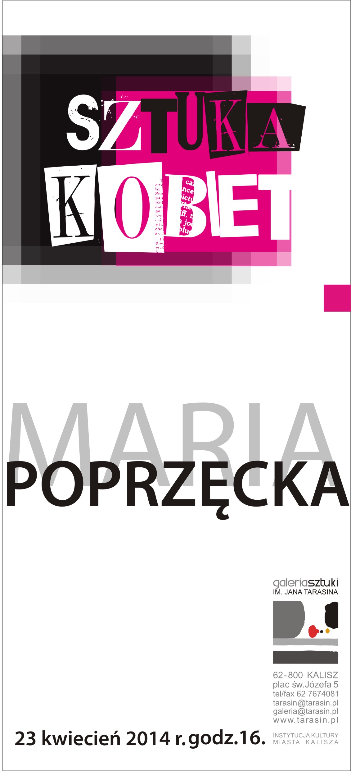 Wykład Marii Poprzęckiej, ulotka (źródło: materiały prasowe organizatora)