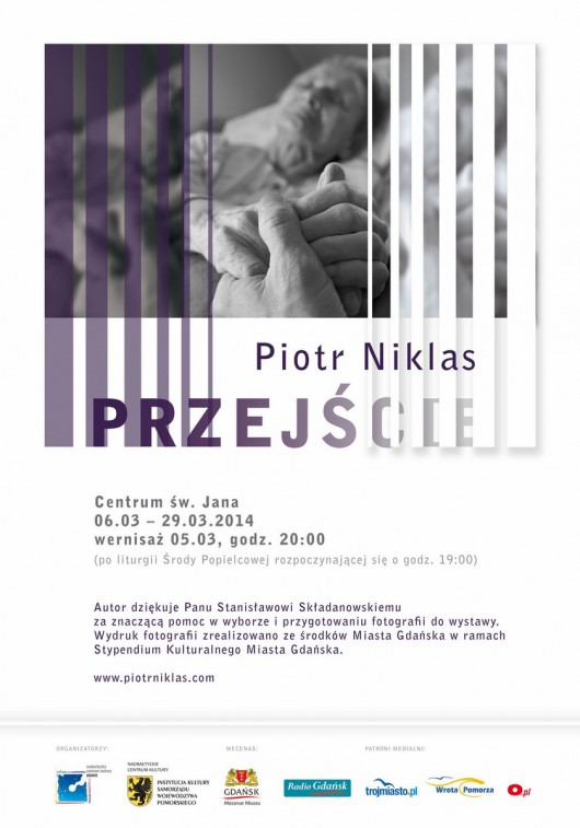 Piotr Niklas, „Przejście”, Centrum św. Jana w Gdańsku, plakat wystawy (źródło: materiały prasowe organizatora)