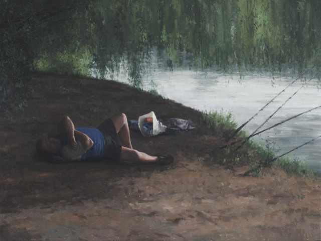 Serban Savu, „The Lazy Fisherman”, oil on canvas, 2010, courtesy Plan B, Cluj/Berlin (źródło: materiały prasowe organizatora)