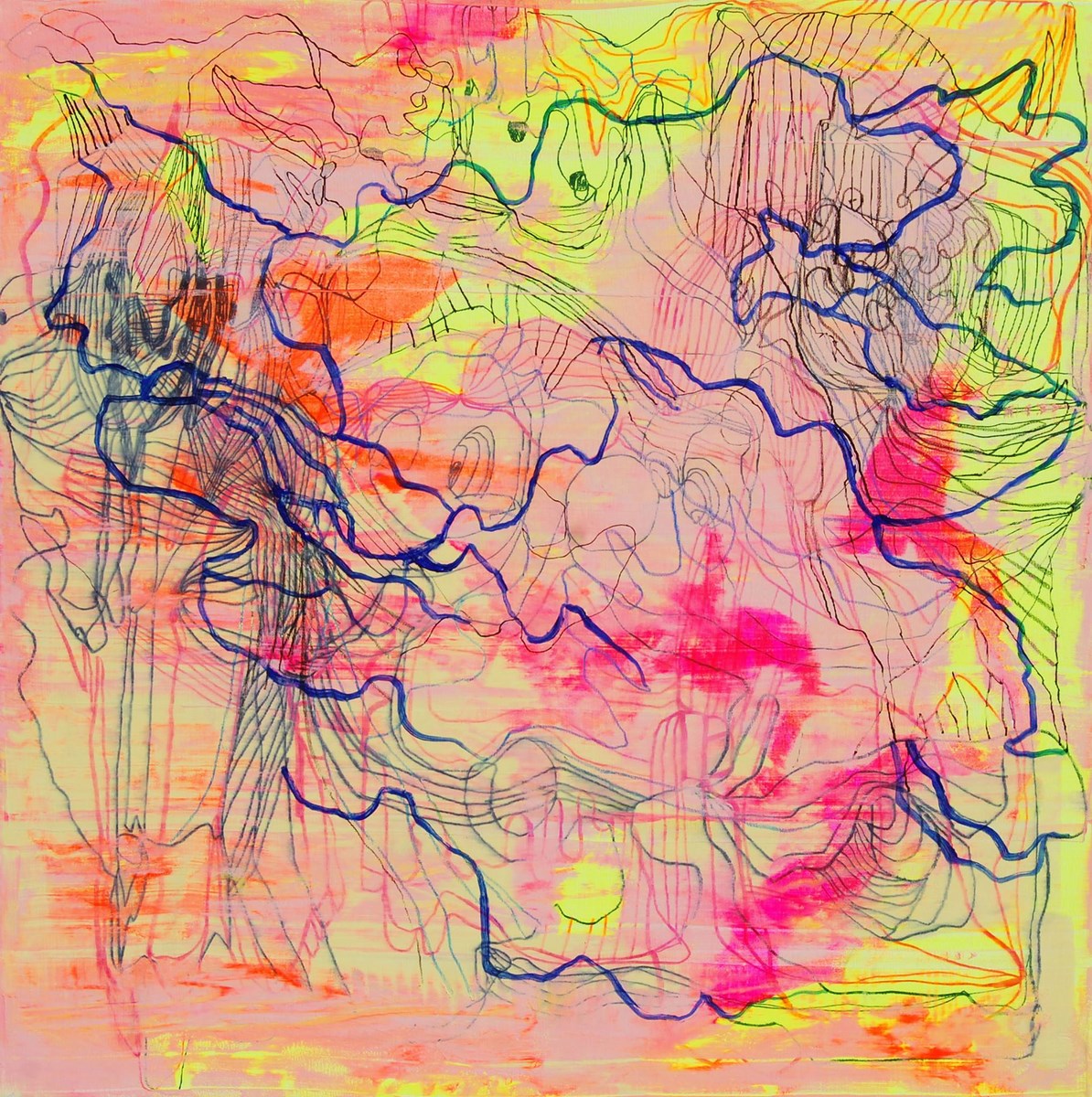 Gossia Zielaskowska, „Yellow map", 2014, olej, płótno (źródło: materiały prasowe organizatora)