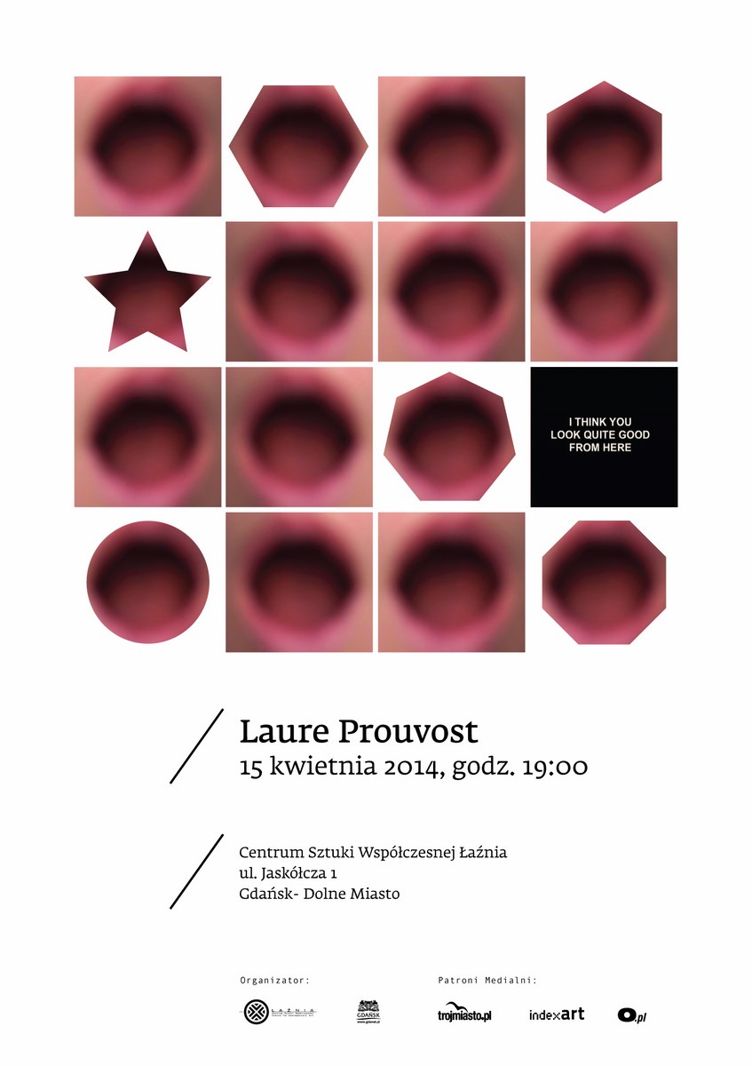 Laure Prouvost, spotkanie i przegląd prac, CSW Łaźnia w Gdańsku, plakat (źródło: materiały prasowe organizatora)