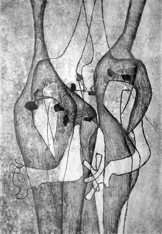 Karol Hiller, „Postacie”, 1952, praca z kolekcji dr Wernera Jerke (źródło: materiały prasowe organizatora)