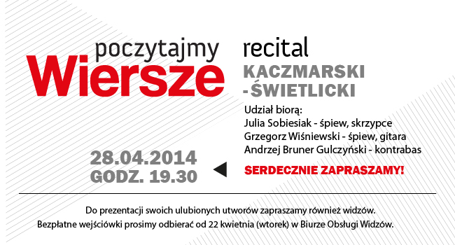 Recital „Kaczmarski – Świetlicki” (źródło: materiały prasowe)