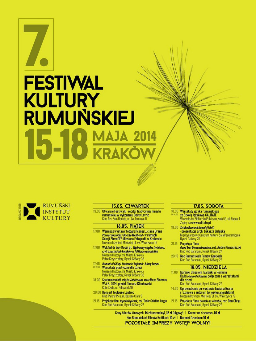 7. Festiwal Kultury Rumuńskiej w Krakowie, plakat (źródło: materiały prasowe)
