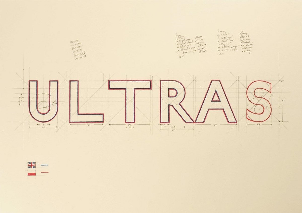 Małgorzata Dawidek Gryglicka, z cyklu „Ponglish – u” (ultra / ultras), Londyn 2014, ołówek i kredka na papierze, 42x59cm, foto: the pics captor (źródło: materiały prasowe organizatora)