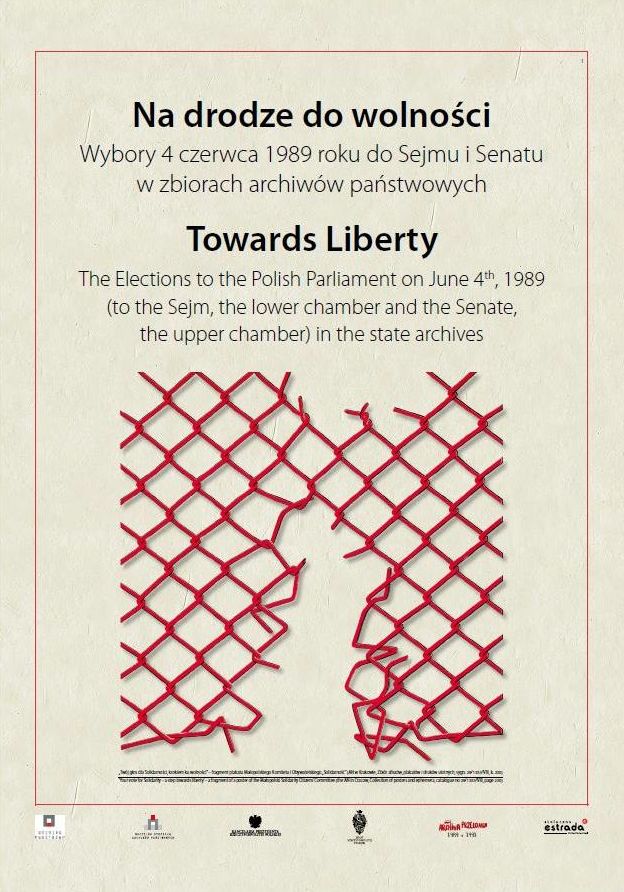 „Na drodze do wolności. Wybory 4 czerwca 1989 roku do sejmu i senatu w zbiorach archiwów państwowych”, plakat (źródło: materiały prasowe)